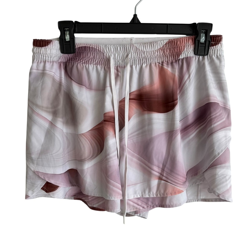 Women's Pink Swirl Elastic Waist Shorts